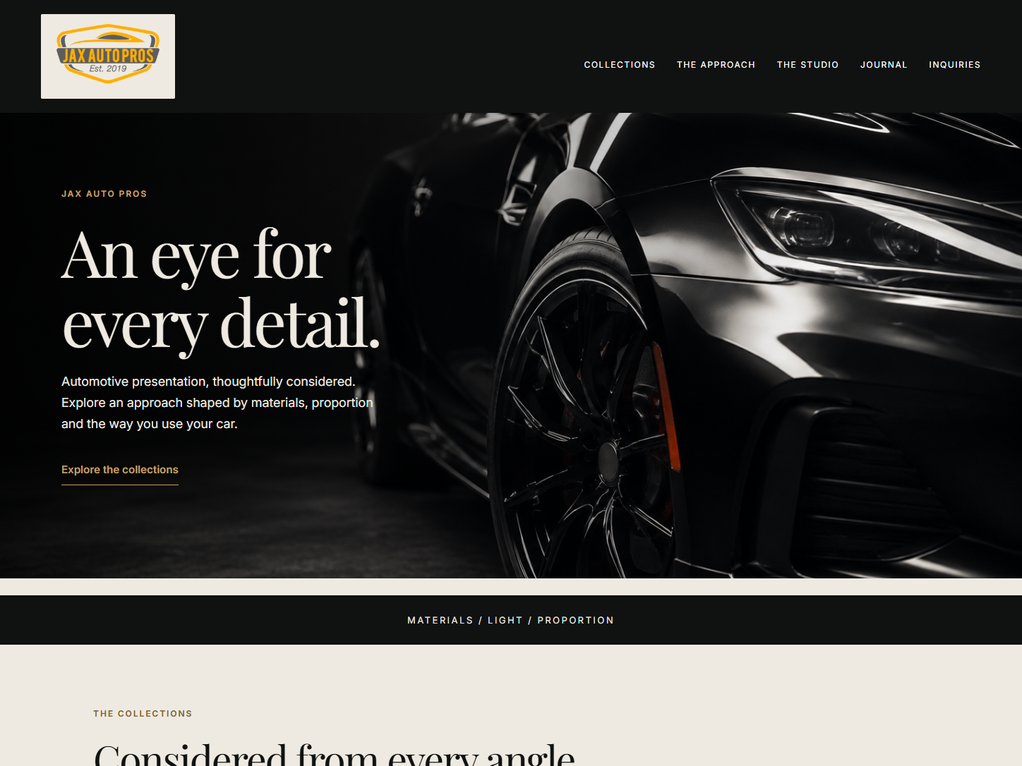 Precision Studio complete website preview